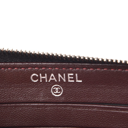 Chanel Lambskin Quilted Large Gusset Zip Around Wallet Black 6 of 12