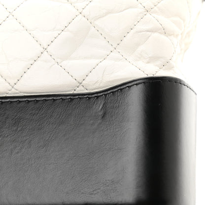 Chanel Aged Calfskin Quilted Medium Gabrielle Hobo Black White 12 of 13