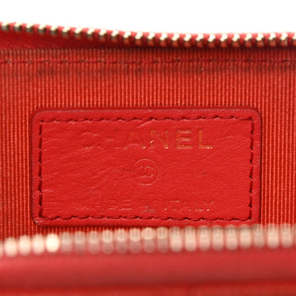 Chanel Caviar Quilted Zip Coin Purse Red 9 of 9