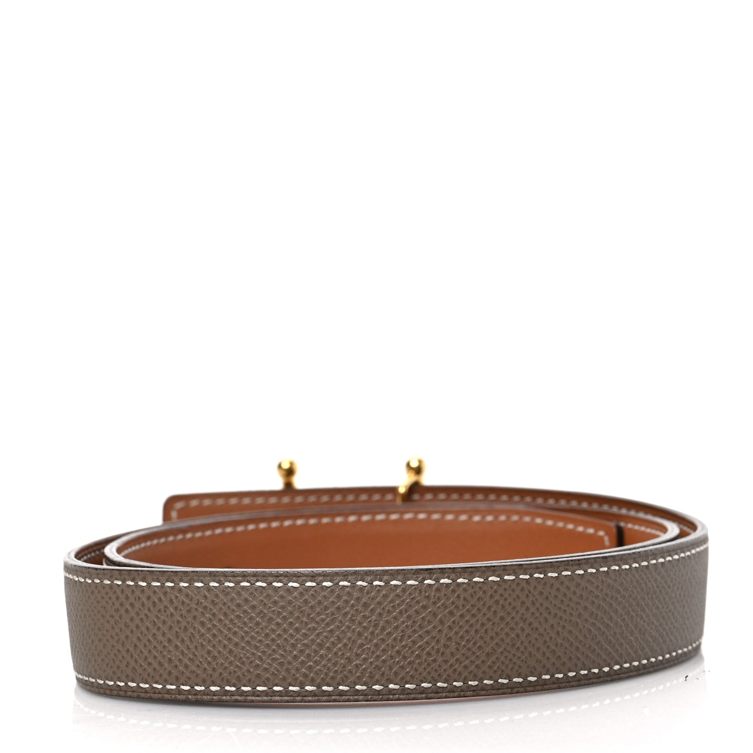 Hermes Epsom Swift 24mm Mors H Belt 70 Etoupe Gold 2 of 4