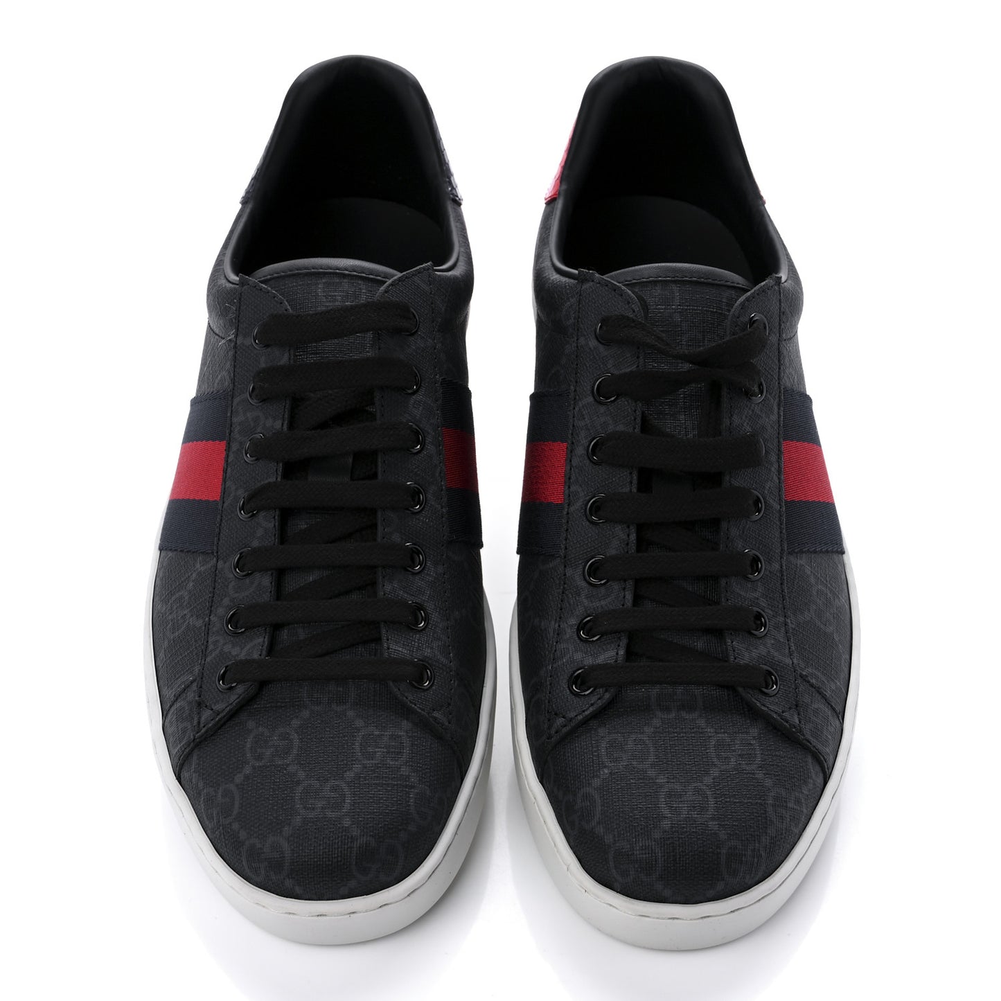 GG Supreme Monogram Ayers Web Mens New Ace Sneakers 9.5 Black