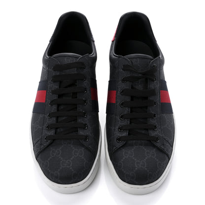 Gucci GG Supreme Monogram Ayers Web Mens New Ace Sneakers 9.5 Black 5 of 10