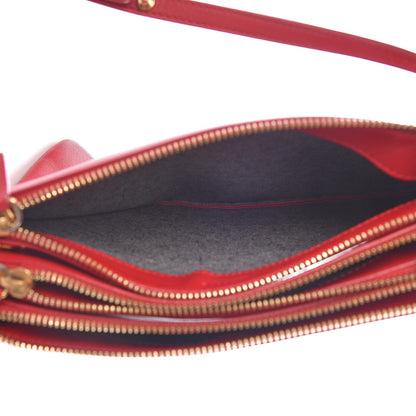 Celine Lambskin Small Trio Crossbody Bag Red 7 of 15