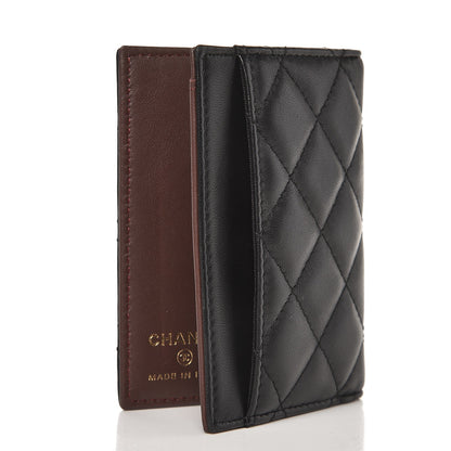 Chanel Lambskin Quilted Card Holder Wallet Black 3 of 7