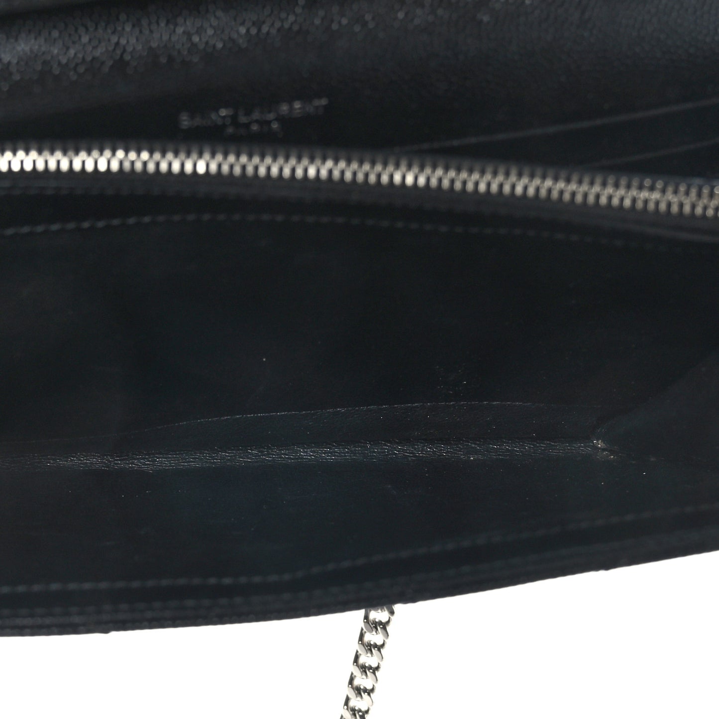 Grain De Poudre Matelasse Chevron Monogram Chain Wallet Black