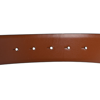 Valentino Garavani Glossy Calfskin VLogo Reversible 40mm Belt 95 38 Saddle Brown Black 5 of 7
