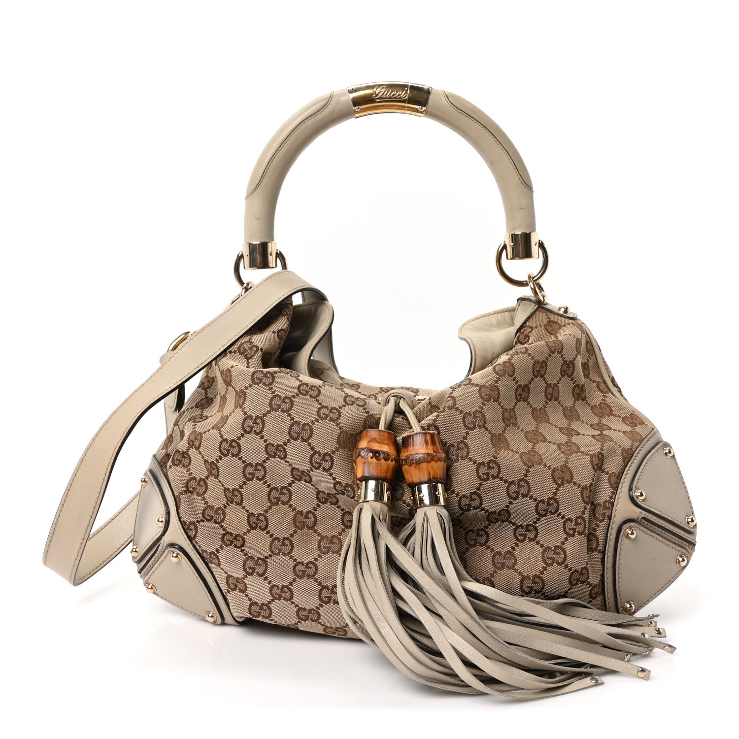 Gucci Monogram Indy Top Handle Hobo Off White 1 of 11