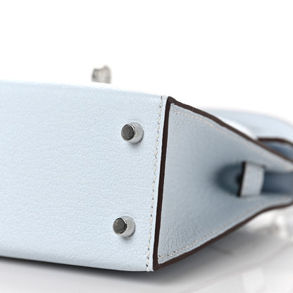 Hermes Chevre Mysore Mini Kelly Sellier 20 Bleu Brume 7 of 8