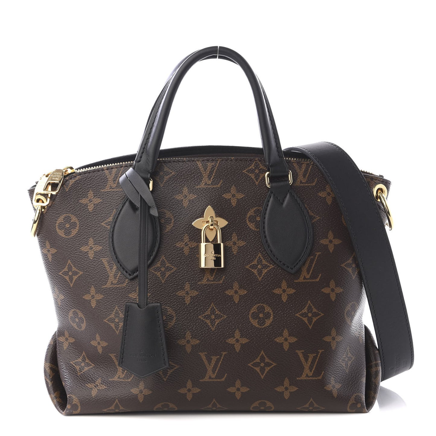 Monogram Flower Zipped Tote PM Black