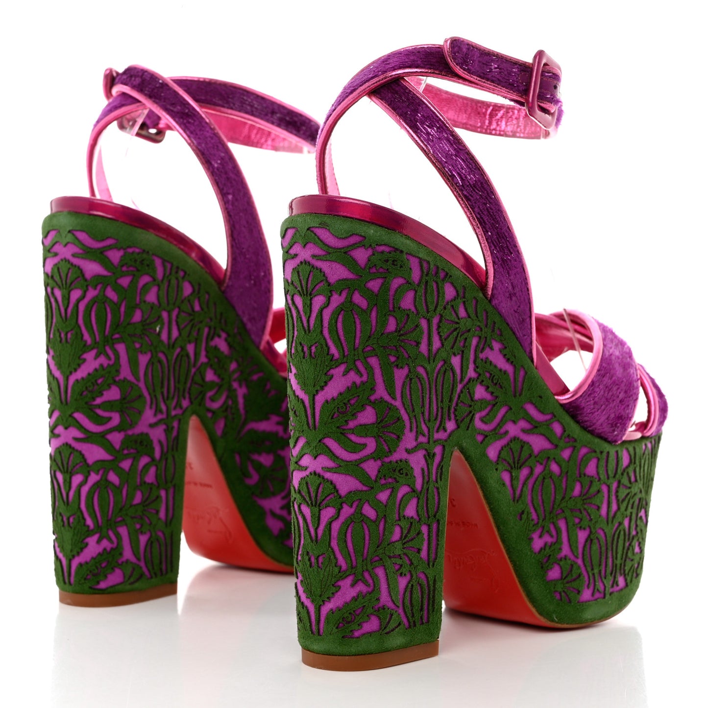 Suede Loubi Mystery Superyaz 160 Platform Sandals 38 Purple