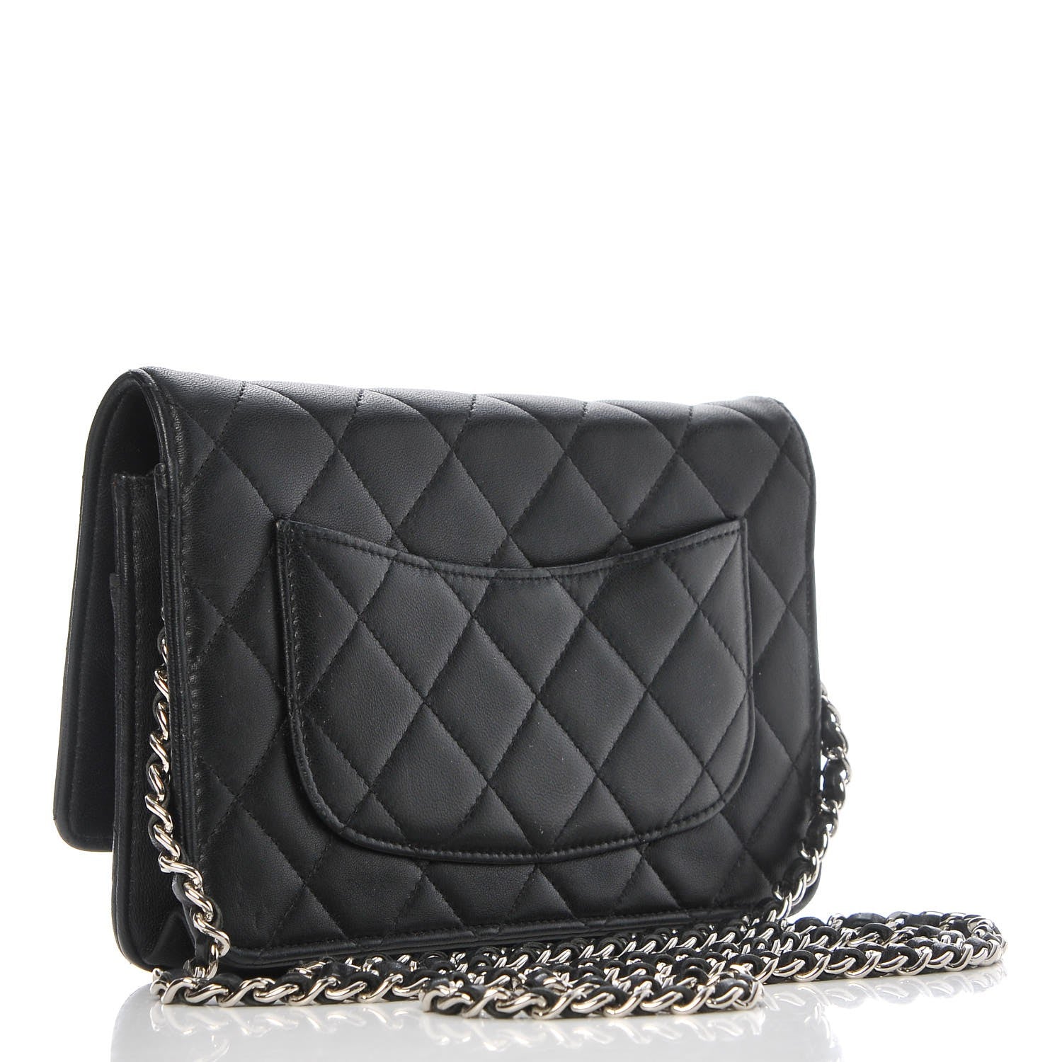 Chanel Lambskin Quilted Wallet On Chain WOC Black 3 of 9
