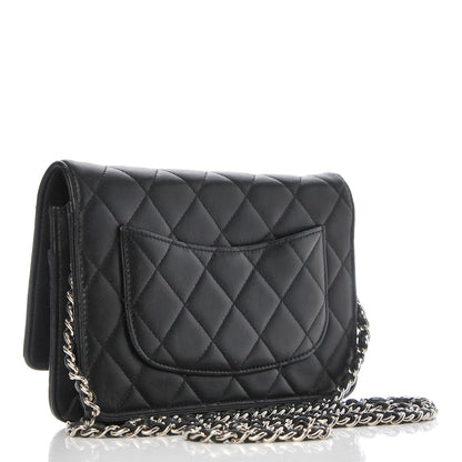 Chanel Lambskin Quilted Wallet On Chain WOC Black 3 of 9