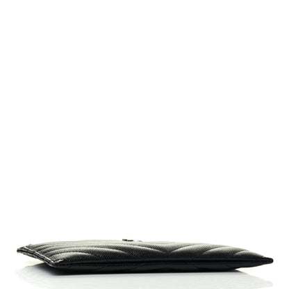 Saint Laurent Grain De Poudre Chevron Monogram Bill Pouch Black 4 of 6