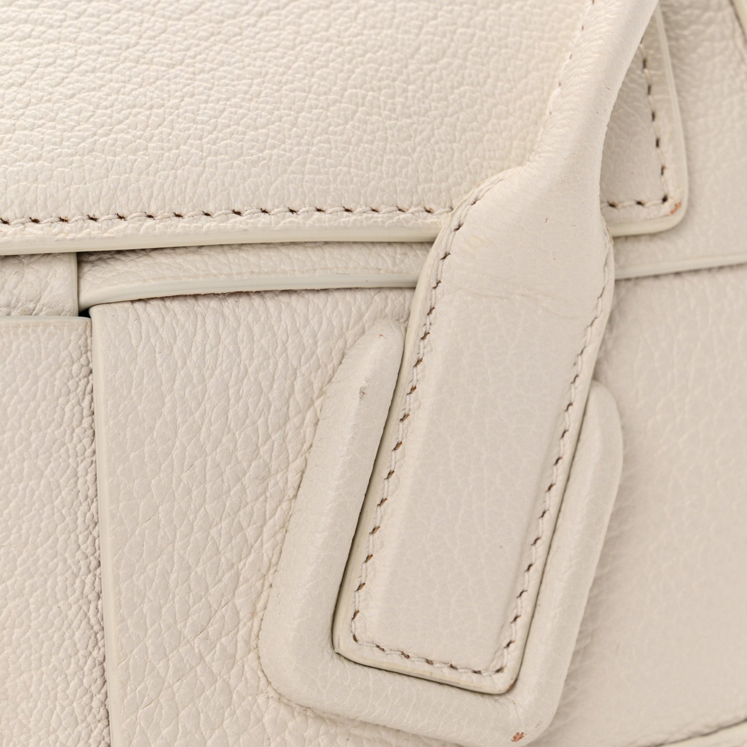 Bottega Veneta Grained Calfskin Maxi Intrecciato Mini Arco Bianco 12 of 12