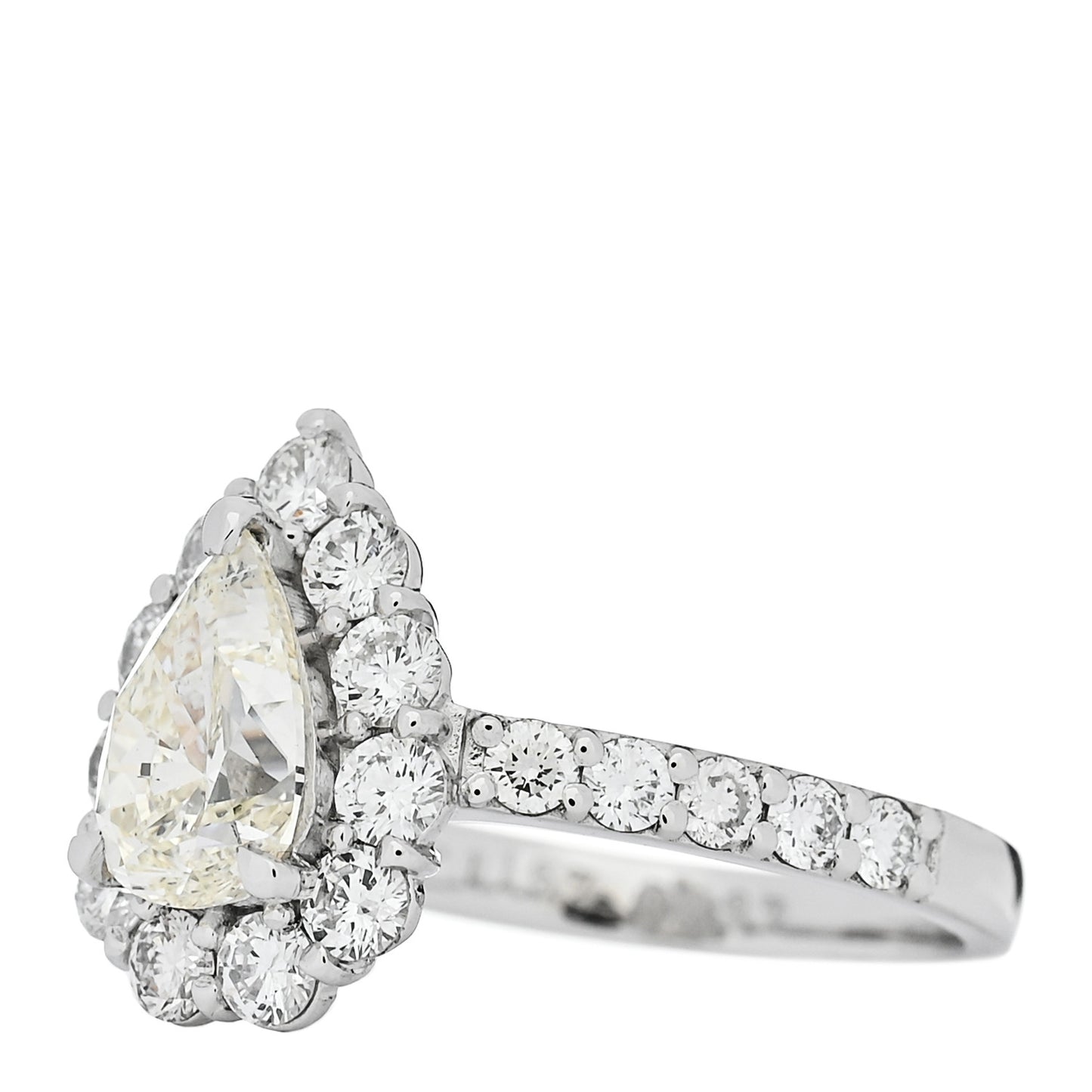 Platinum Diamond 1.15ct Pear Cut Halo Engagement Ring 53 6.25