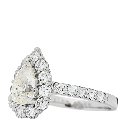 Parker & West by FASHIONPHILE Platinum Diamond 1.15ct Pear Cut Halo Engagement Ring 53 6.25 3 of 9