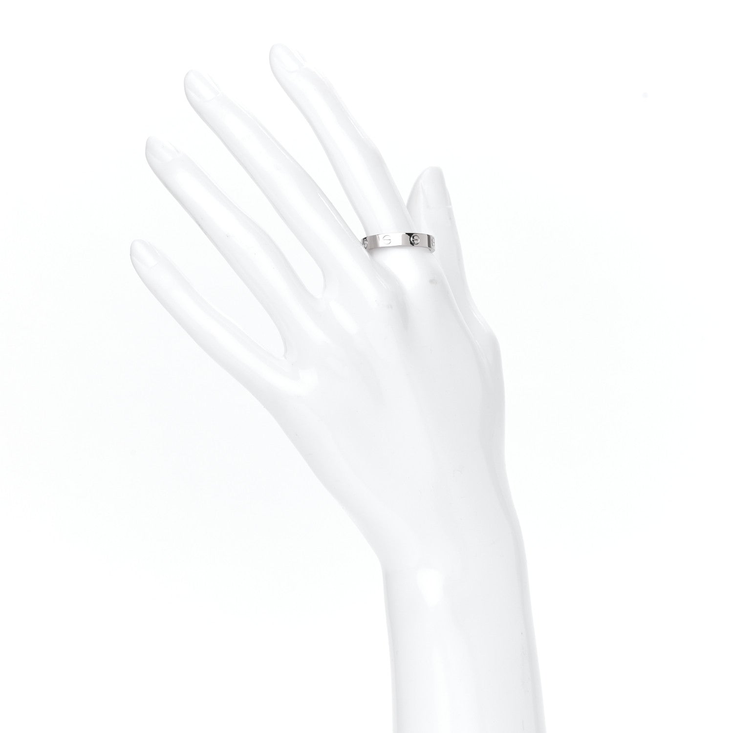 Cartier 18K White Gold Diamond 4mm LOVE Wedding Band Ring 60 9.25 2 of 4