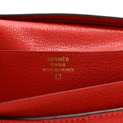 Hermes Shiny Alligator Bearn Wallet Geranium 6 of 12