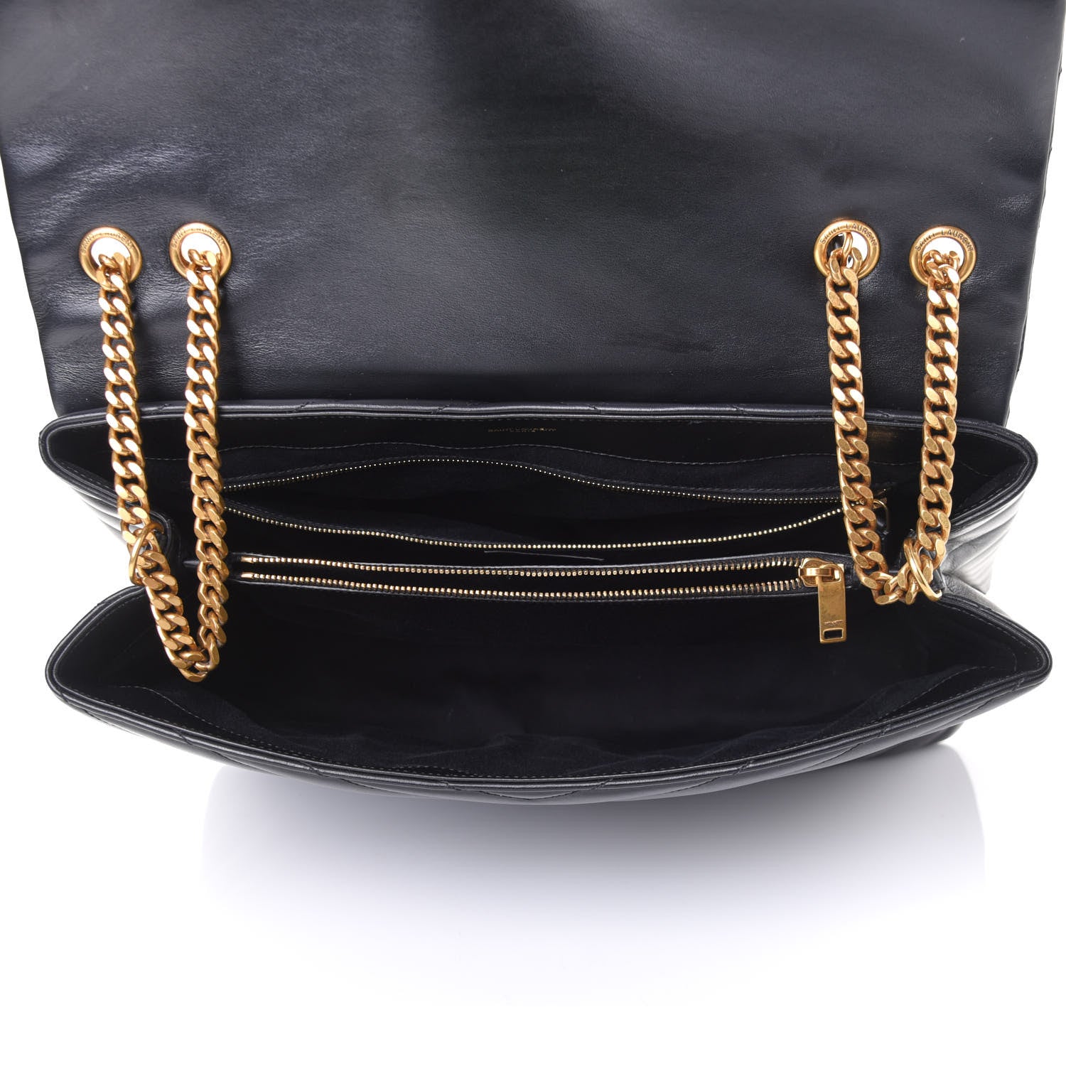 Saint Laurent Calfskin Y Quilted Monogram Large Loulou Chain Satchel Black 4 of 4