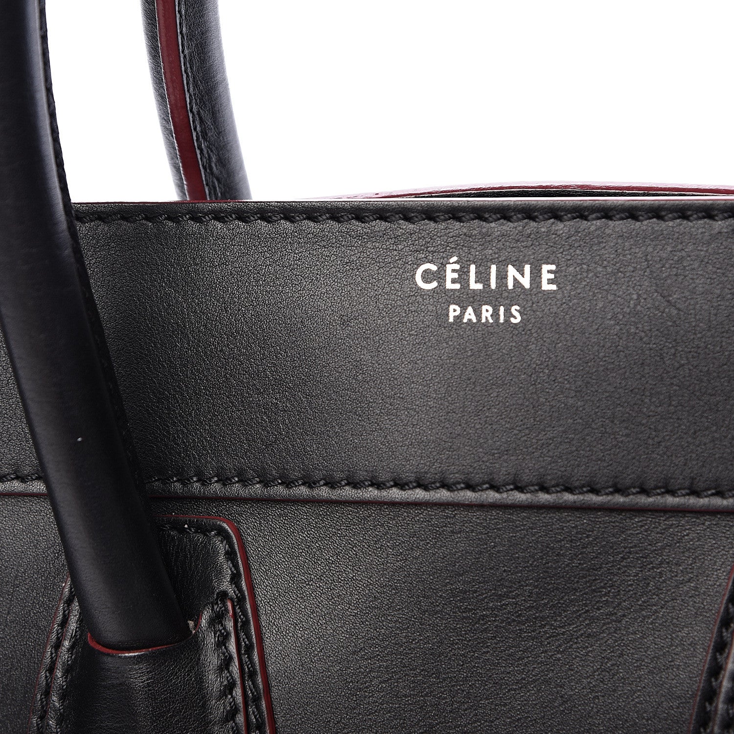 Celine Smooth Calfskin Mini Luggage Black Pink Trim 16 of 23