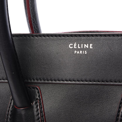Celine Smooth Calfskin Mini Luggage Black Pink Trim 16 of 23