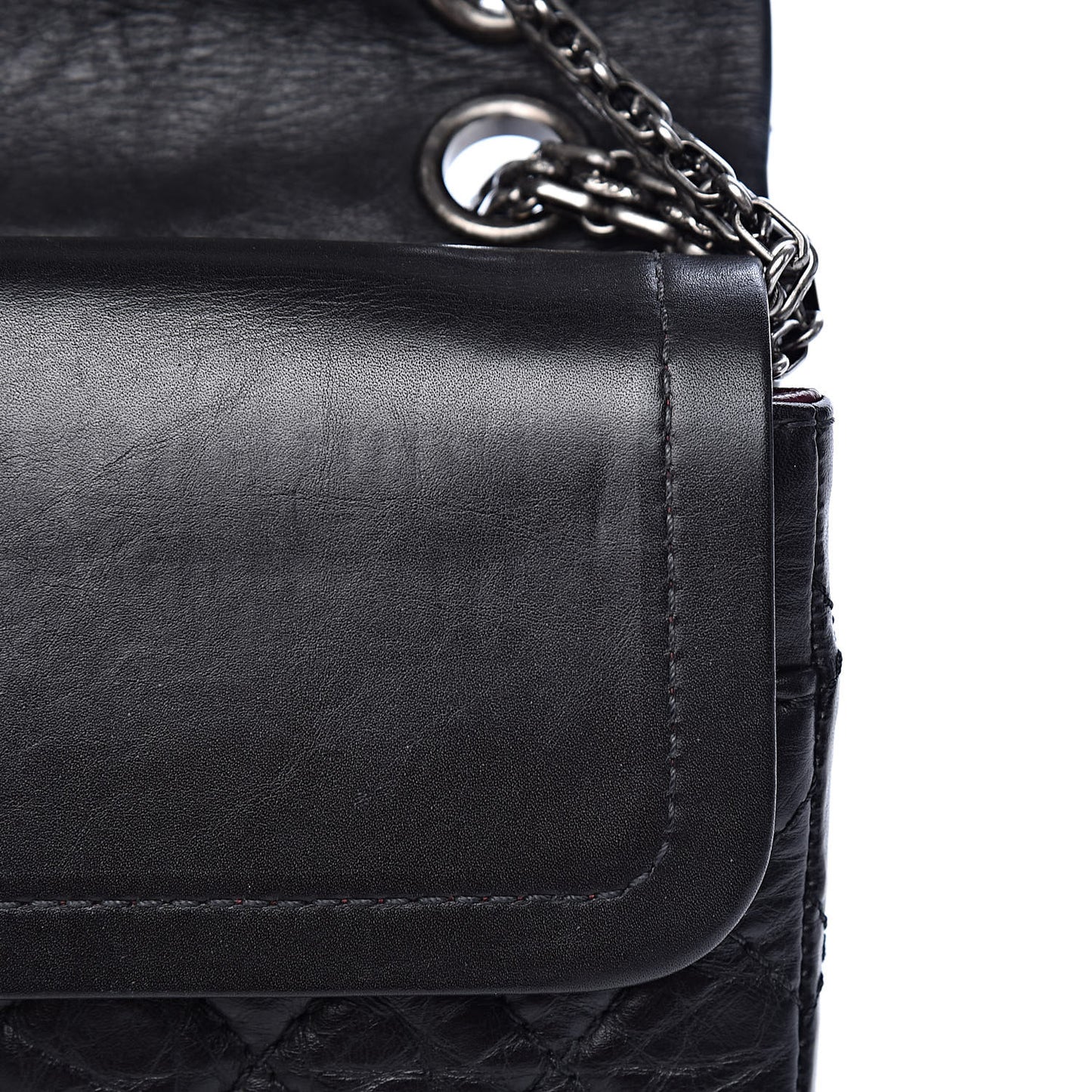 Aged Calfskin Quilted 2.55 Reissue 225 Flap Black