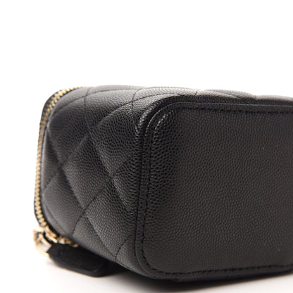 Chanel Caviar Quilted Mini Vanity Case With Chain Black 6 of 10