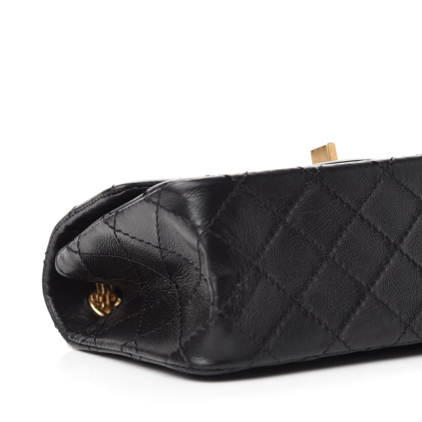 Aged Calfskin Quilted 2.55 Reissue Mini Flap Black