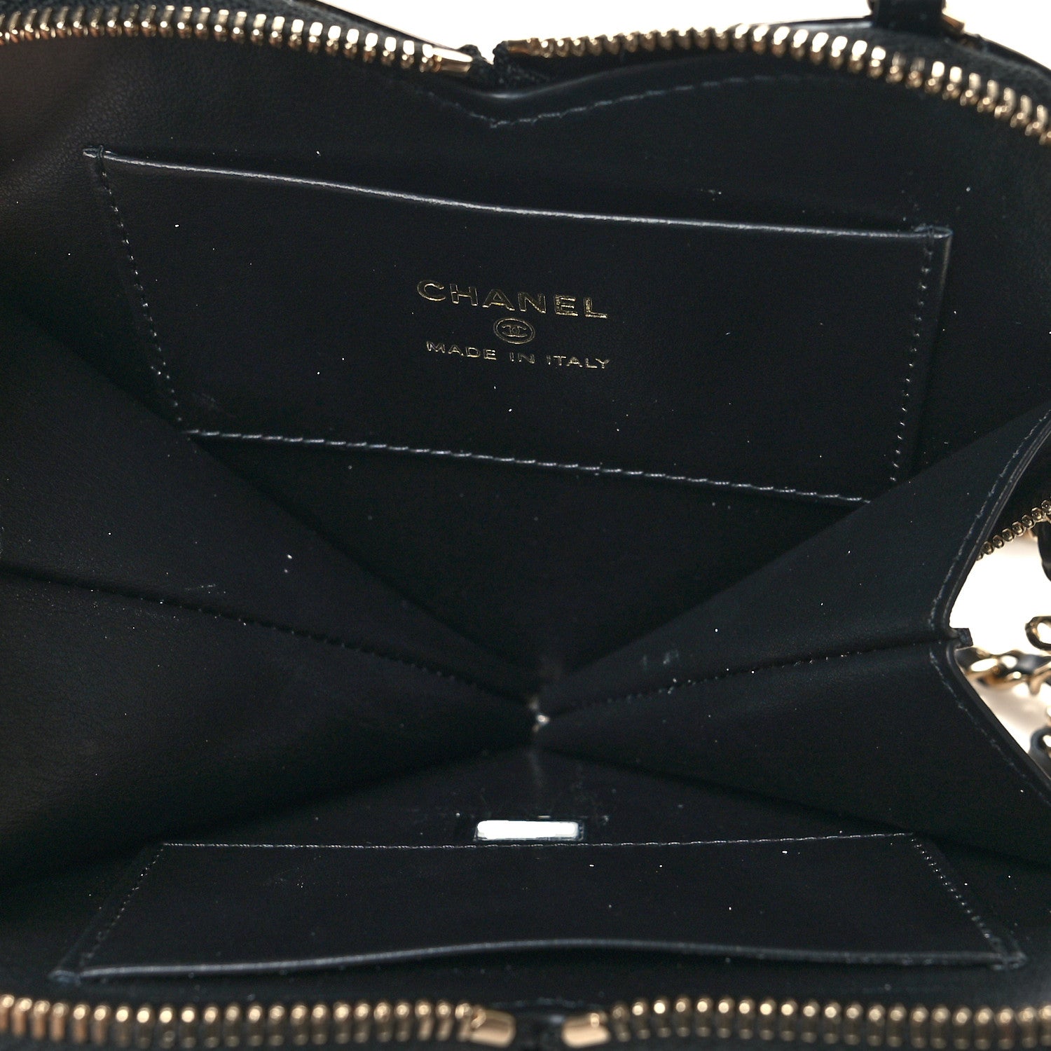 Chanel Patent Calfskin Resin Quilted CC Heart Clutch With Chain Black 5 of 12