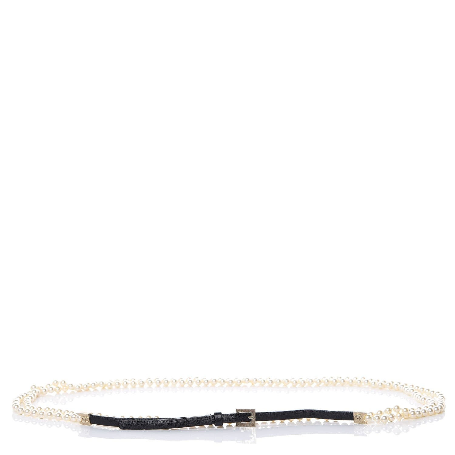 Chanel Lambskin Pearl Belt 90 36 Black 1 of 7
