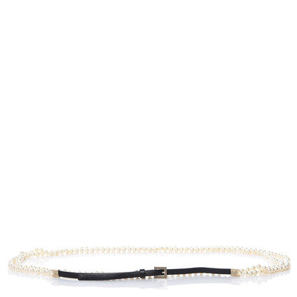 Chanel Lambskin Pearl Belt 90 36 Black 1 of 7