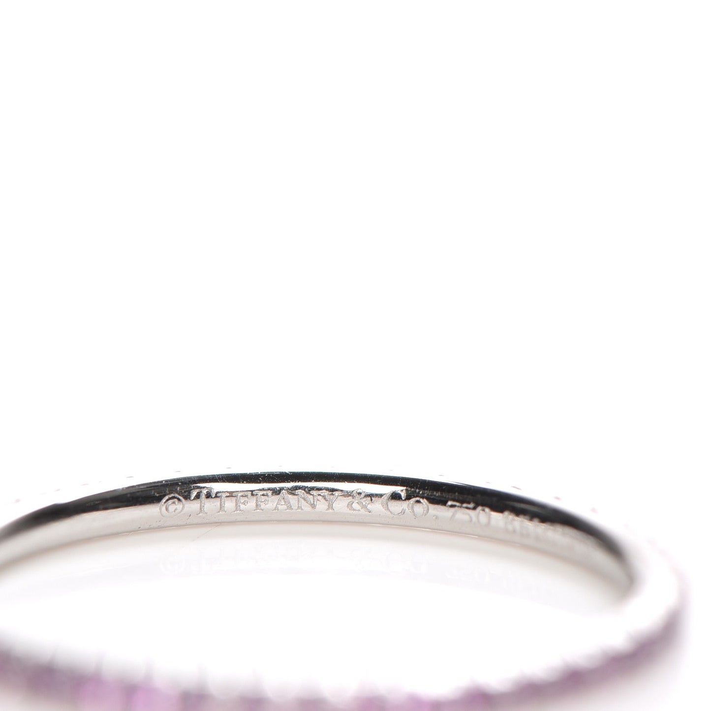 18K White Gold Pink Sapphire Metro Ring 6.5