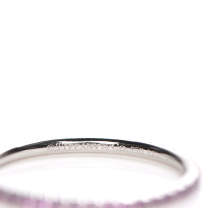 Tiffany 18K White Gold Pink Sapphire Metro Ring 6.5 4 of 5
