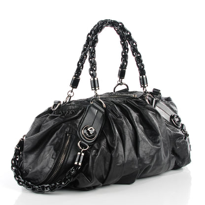Gucci Ruched Calfskin Shoulder Bag Black 3 of 7