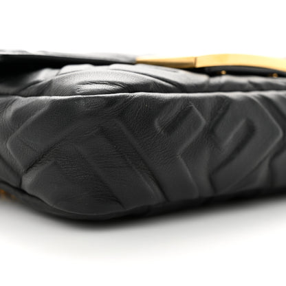 Fendi Nappa FF 1974 Embossed Mini Baguette Black 9 of 10