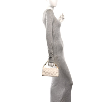 Louis Vuitton Lambskin Embossed Monogram Pochette Coussin Crossbody Creme 2 of 10