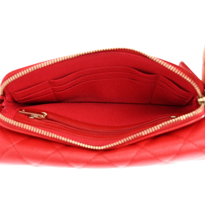 Chanel Caviar Quilted Flap Phone Holder With Chain Red 5 of 16