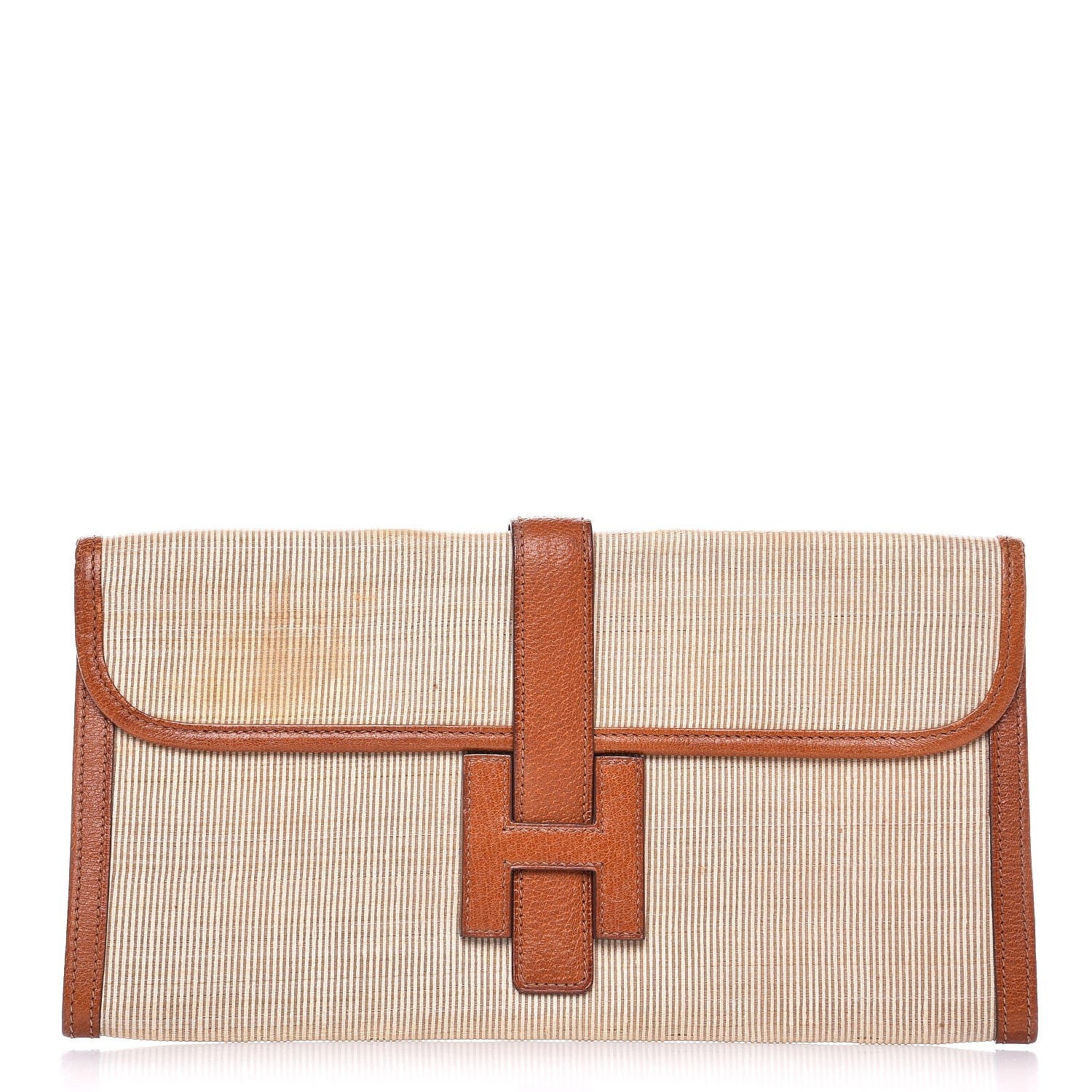 Hermes Toile Peau Porc Jige Elan 29 Clutch 1 of 10