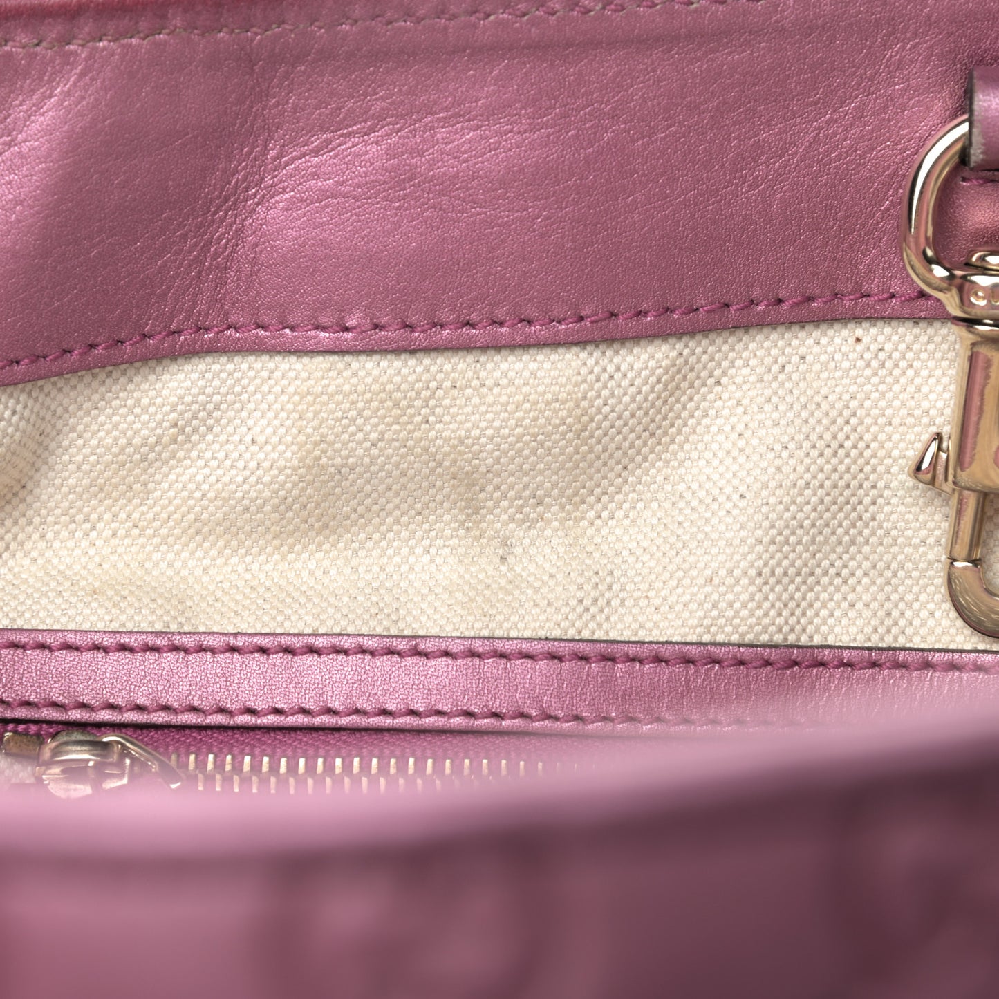 Metallic Soft Guccissima Large Heart Bit Charm Top Handle Tote Fresia Rose