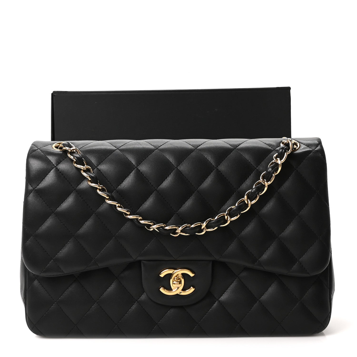 Chanel Lambskin Quilted Jumbo Double Flap Black 11 of 11