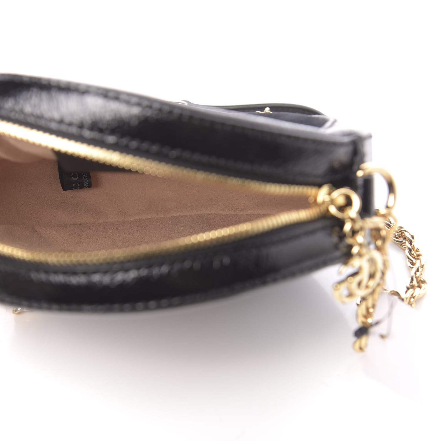 Gucci Suede Patent Web Mini Ophidia Round Shoulder Bag Black 6 of 11