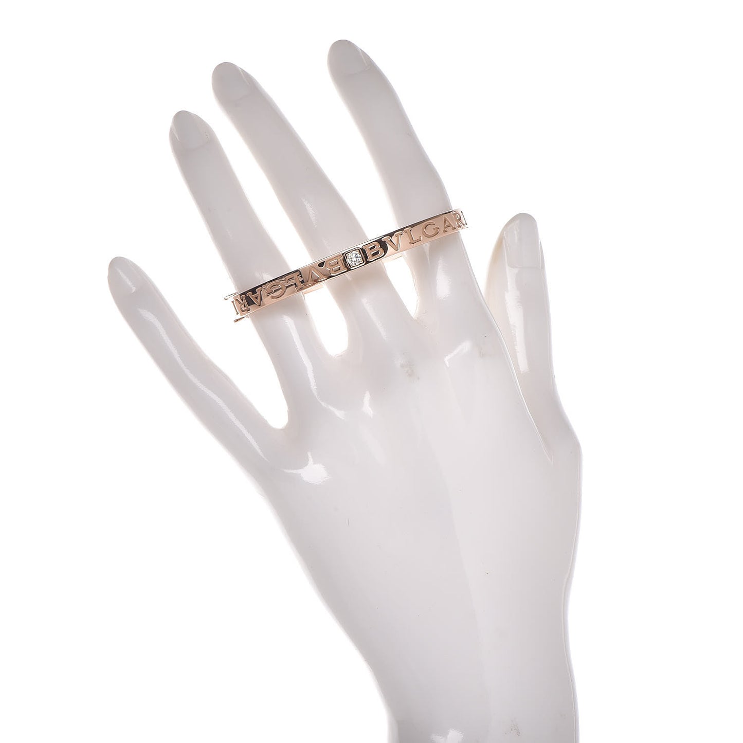 18K Rose Gold Diamond B.Zero1 Essential Bangle Bracelet S