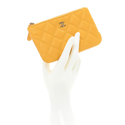 Chanel Caviar Quilted Small Cosmetic Case Yellow 2 of 9