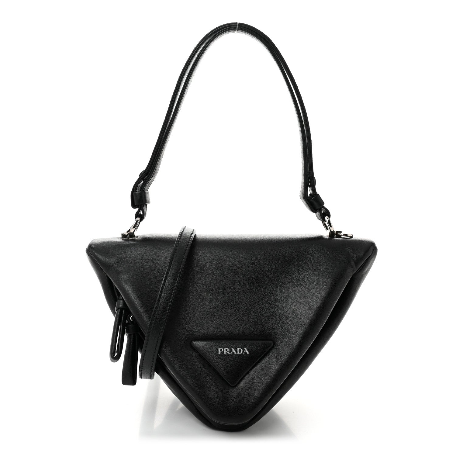 Prada Nappa Padded Signaux Triangle Crossbody Black 1 of 10