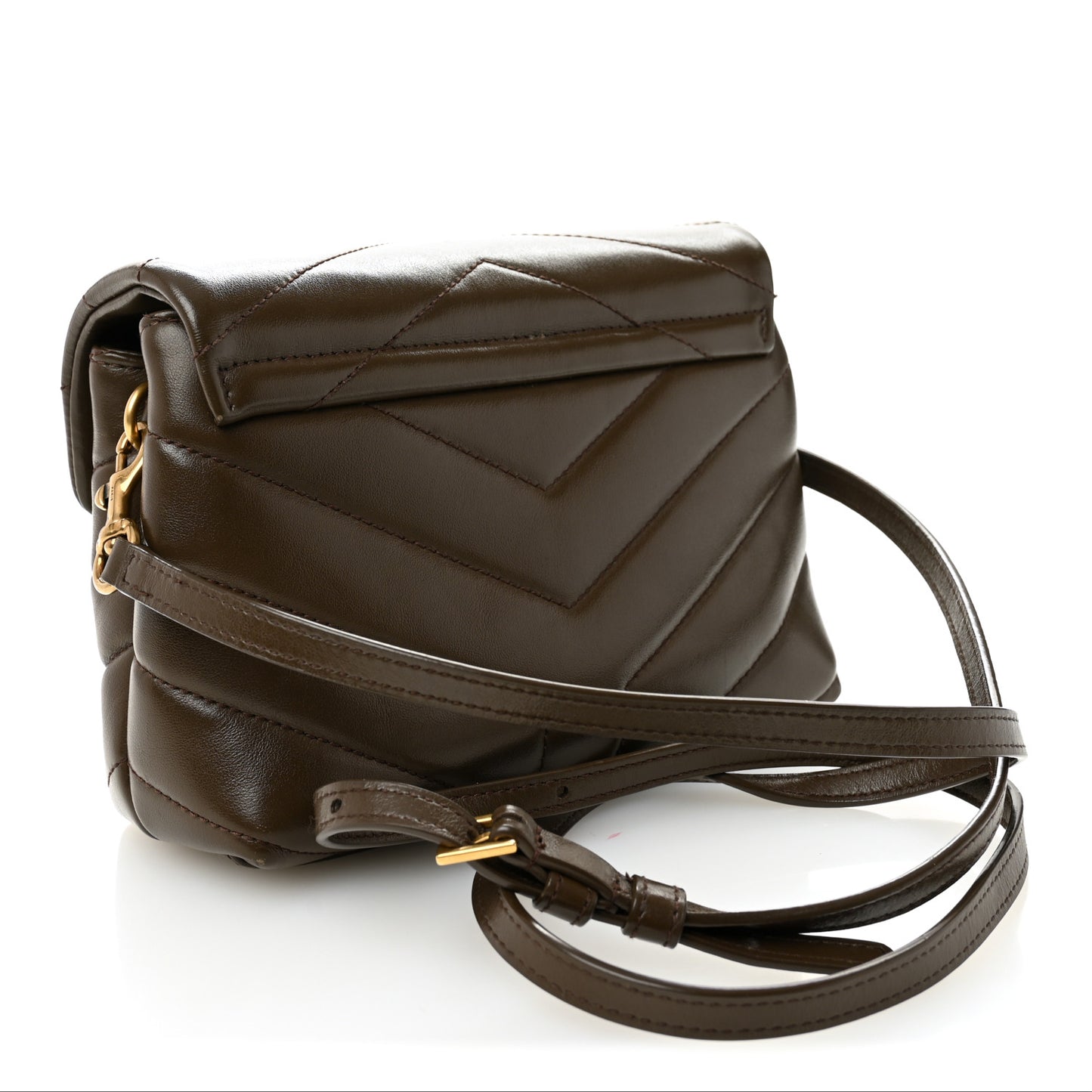Calfskin Y Quilted Monogram Toy Loulou Crossbody Bag Soil Brown