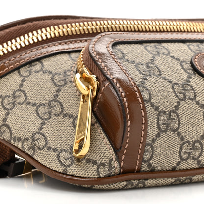 Gucci GG Supreme Monogram Textured Calfskin Retro Interlocking G Belt Bag Beige Ebony Brown Sugar 10 of 11