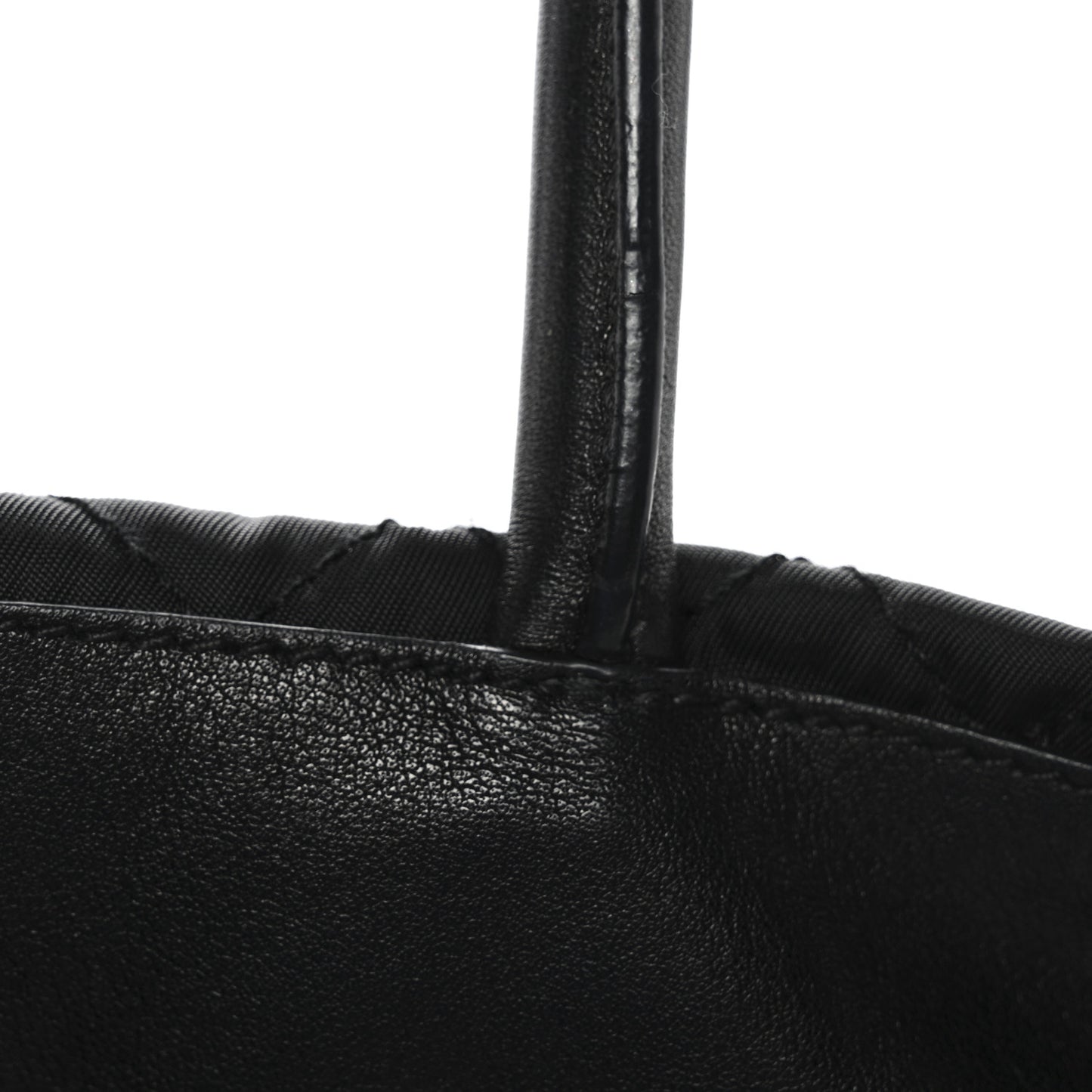 Tessuto Nylon Quilted Shopping Tote Black