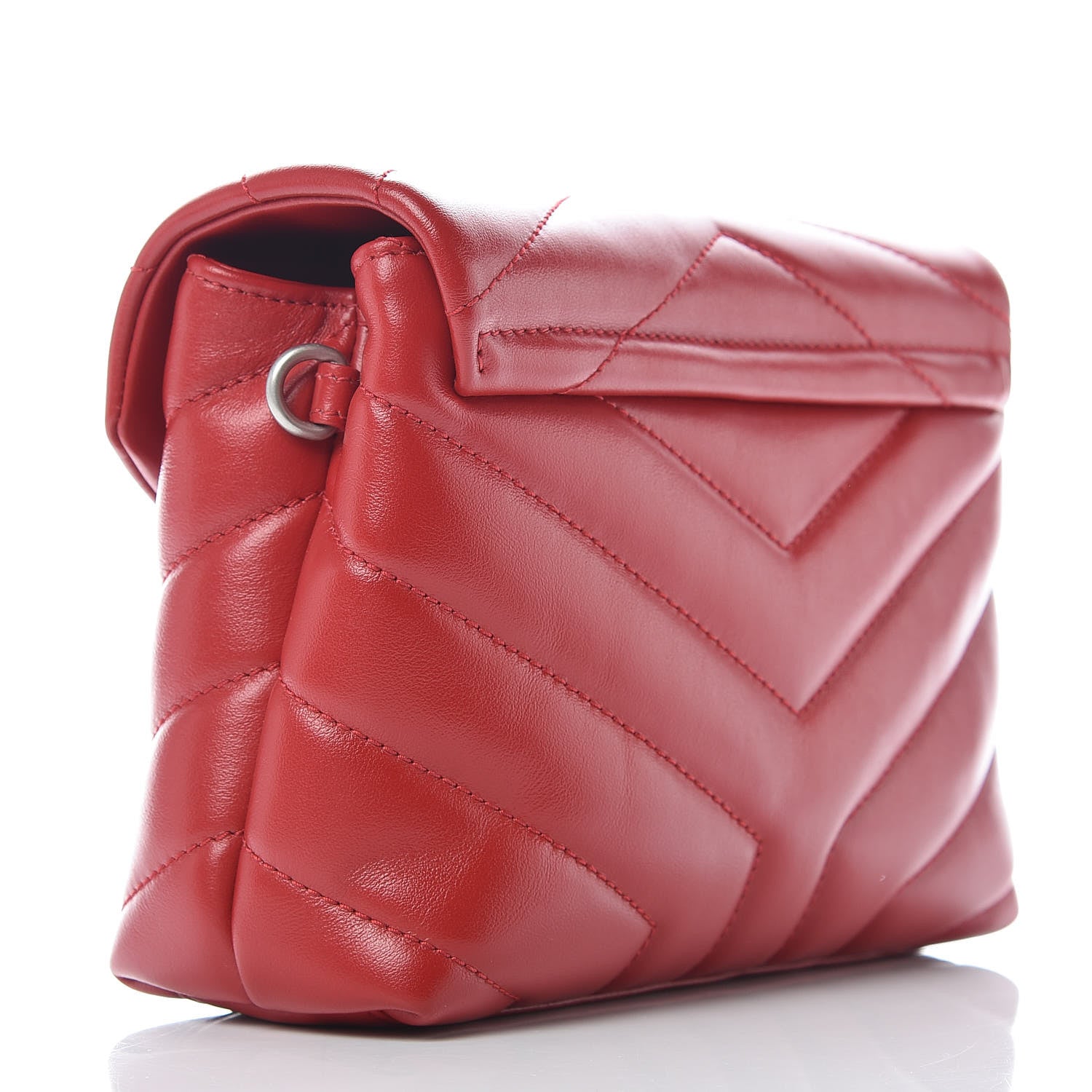 Saint Laurent Calfskin Y Quilted Monogram Toy Loulou Crossbody Bag Red 3 of 9