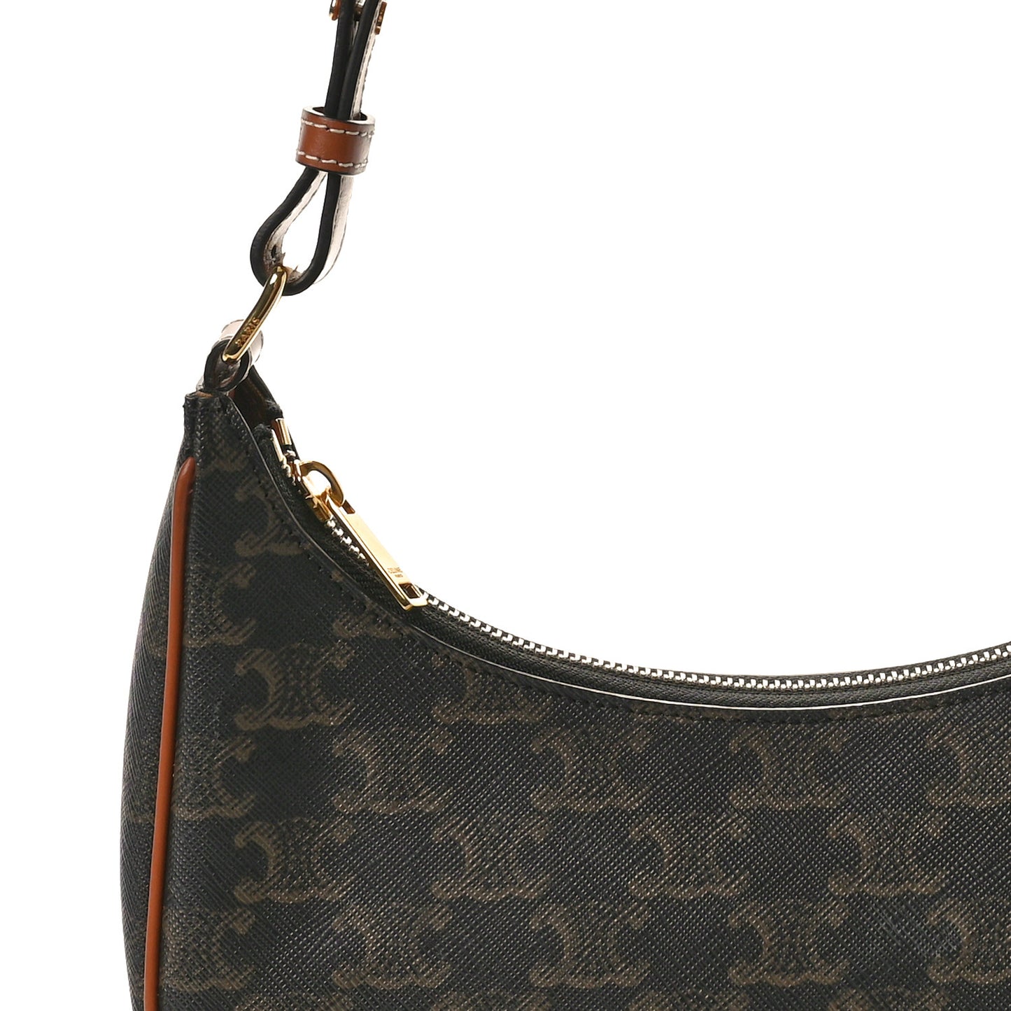 Triomphe Canvas Calfskin Ava Shoulder Bag Tan