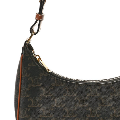 Celine Triomphe Canvas Calfskin Ava Shoulder Bag Tan 7 of 9